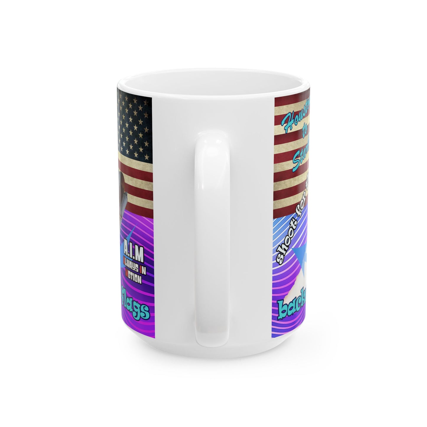 shoot for the stars - White Mug (purple wave)