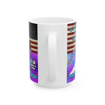 shoot for the stars - White Mug (purple wave)
