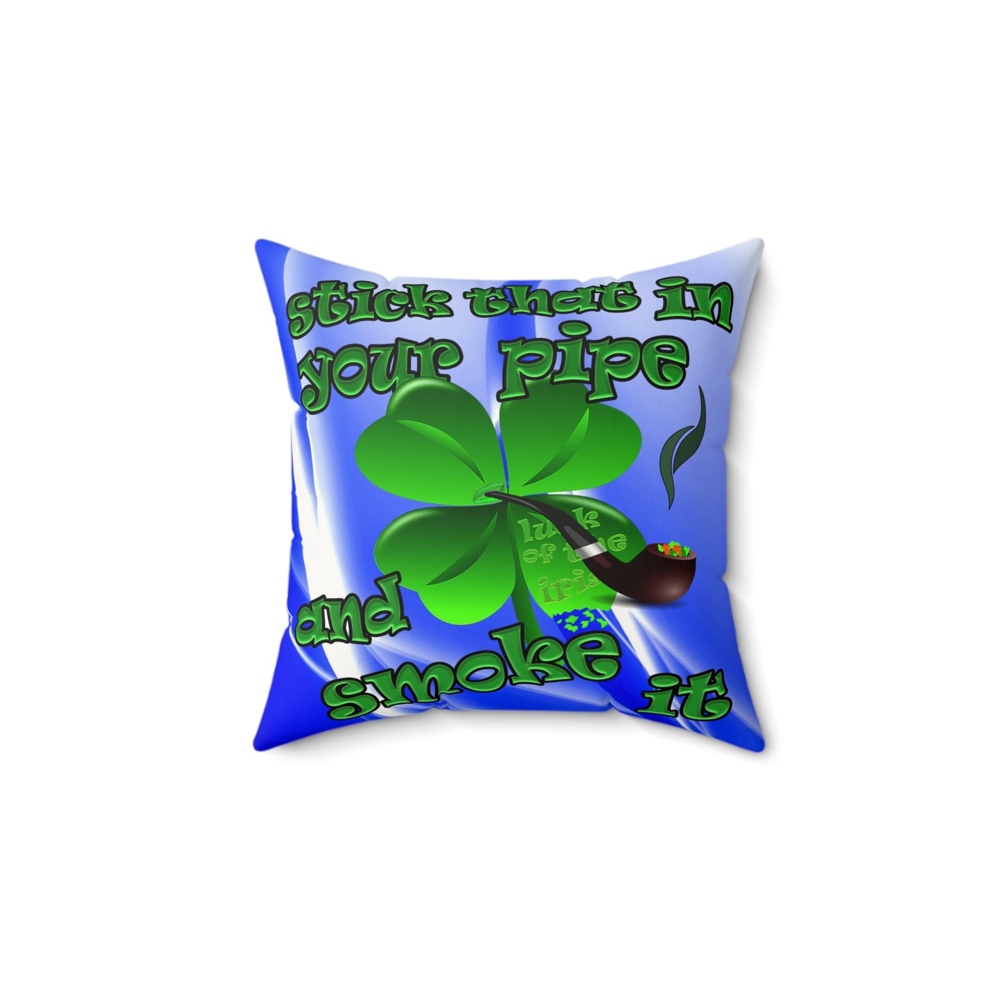 celtics logo - Faux Suede Square Pillow - (blue-white wave)