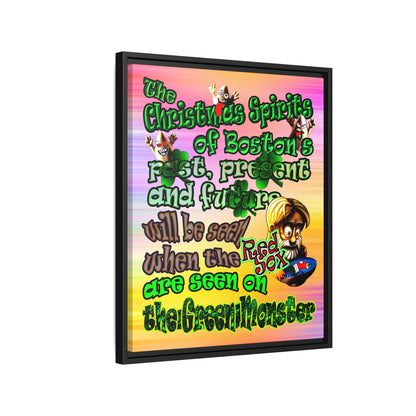 christmas spirits of boston - framed canvas art (color blur)