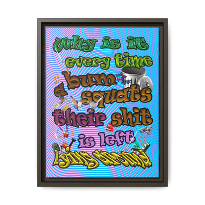 the bum's shit - framed canvas art (light blue-purple wave)