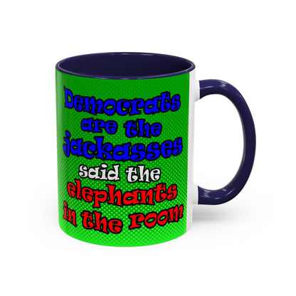 donkeys and elephants - Accent Mug (logo green)