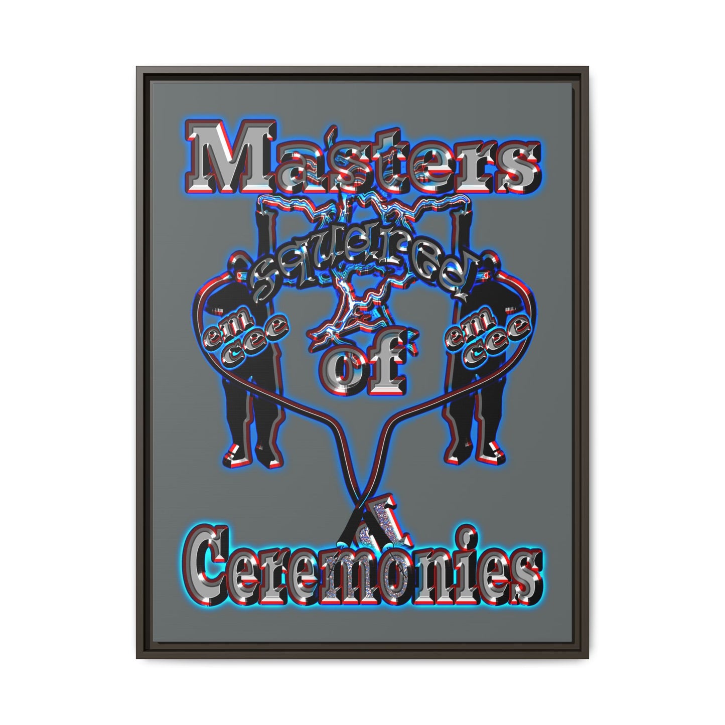 em cee squared - framed canvas art (dark grey)