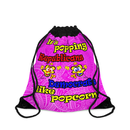 popping like popcorn - Drawstring Bag (pink swirl)