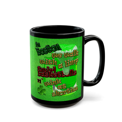 celtics logo - Black Mug (green turf)