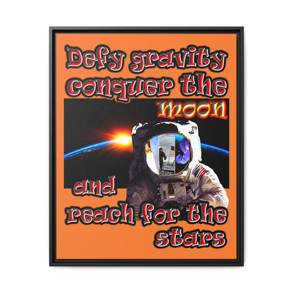 defy conquer reach - framed canvas art (crusta)