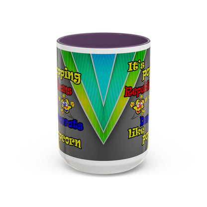popping like popcorn - Accent Mug (rainbow split)