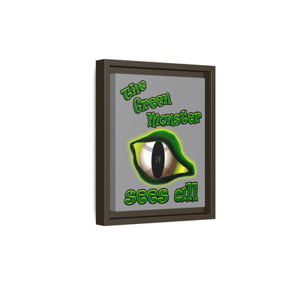 green monster - framed canvas art (grey)