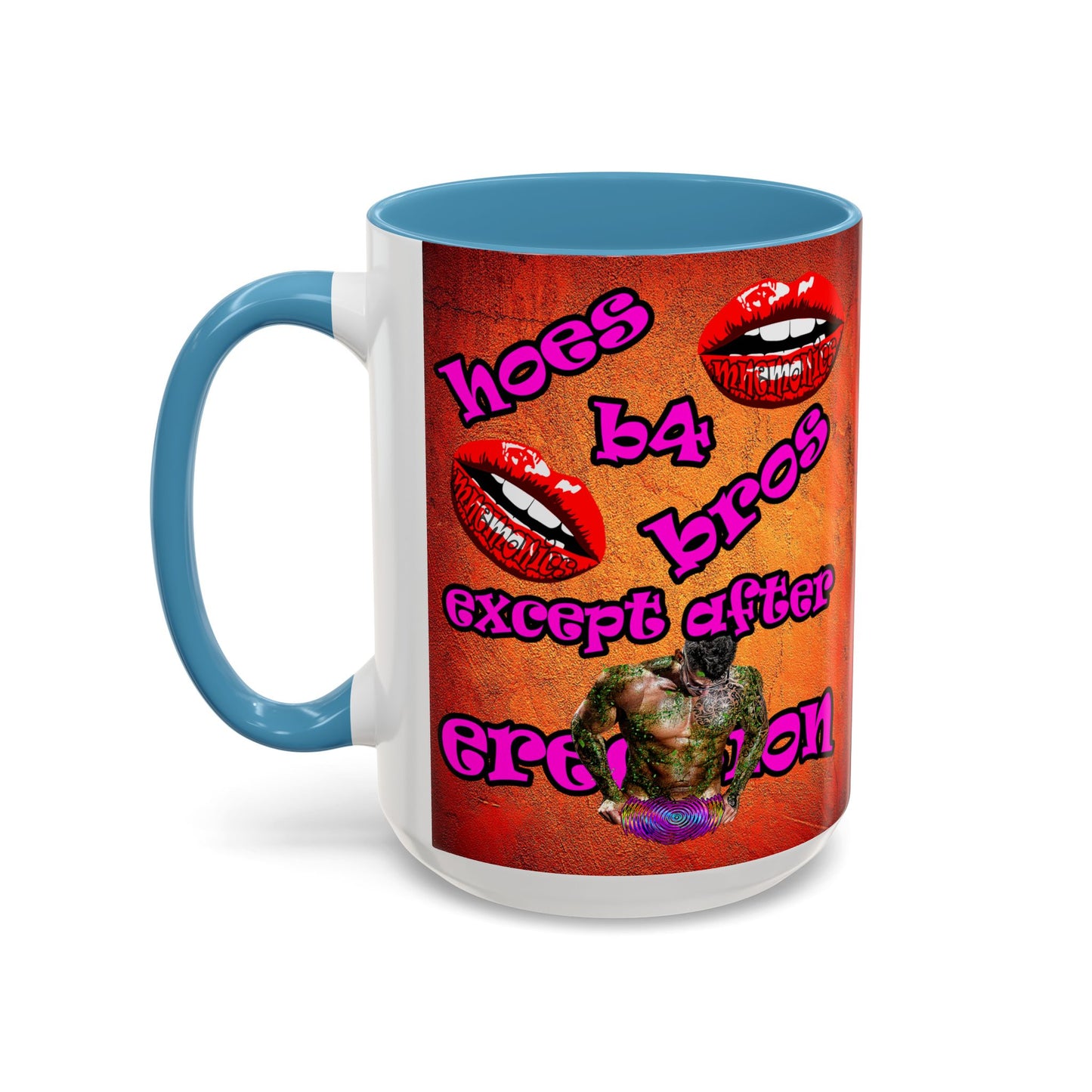 hoes b4 bros - Accent Mug (burnt orange)