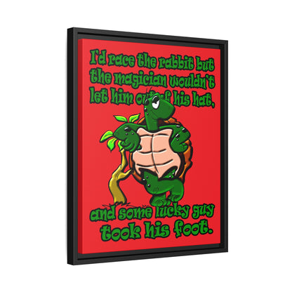 turtle race - framed canvas art (red)