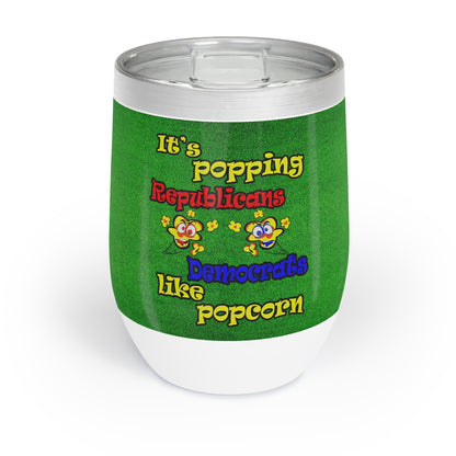 popping like popcorn - Chill Wine Tumbler (green turf)