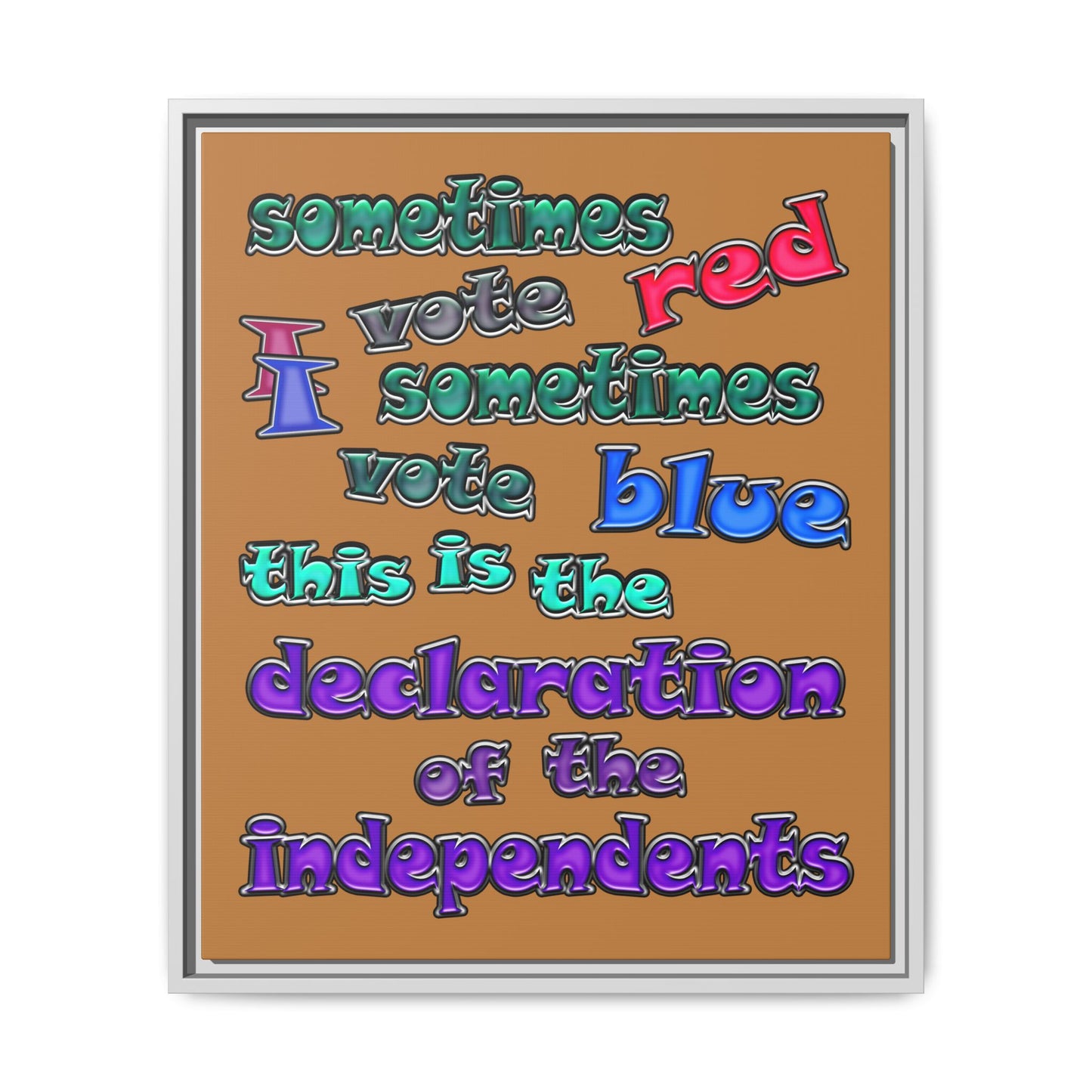 declaration of the independents - framed canvas art (light brown)