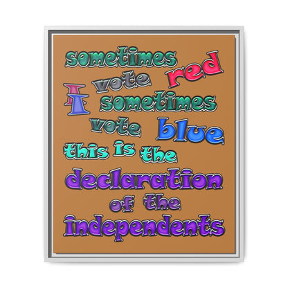 declaration of the independents - framed canvas art (light brown)
