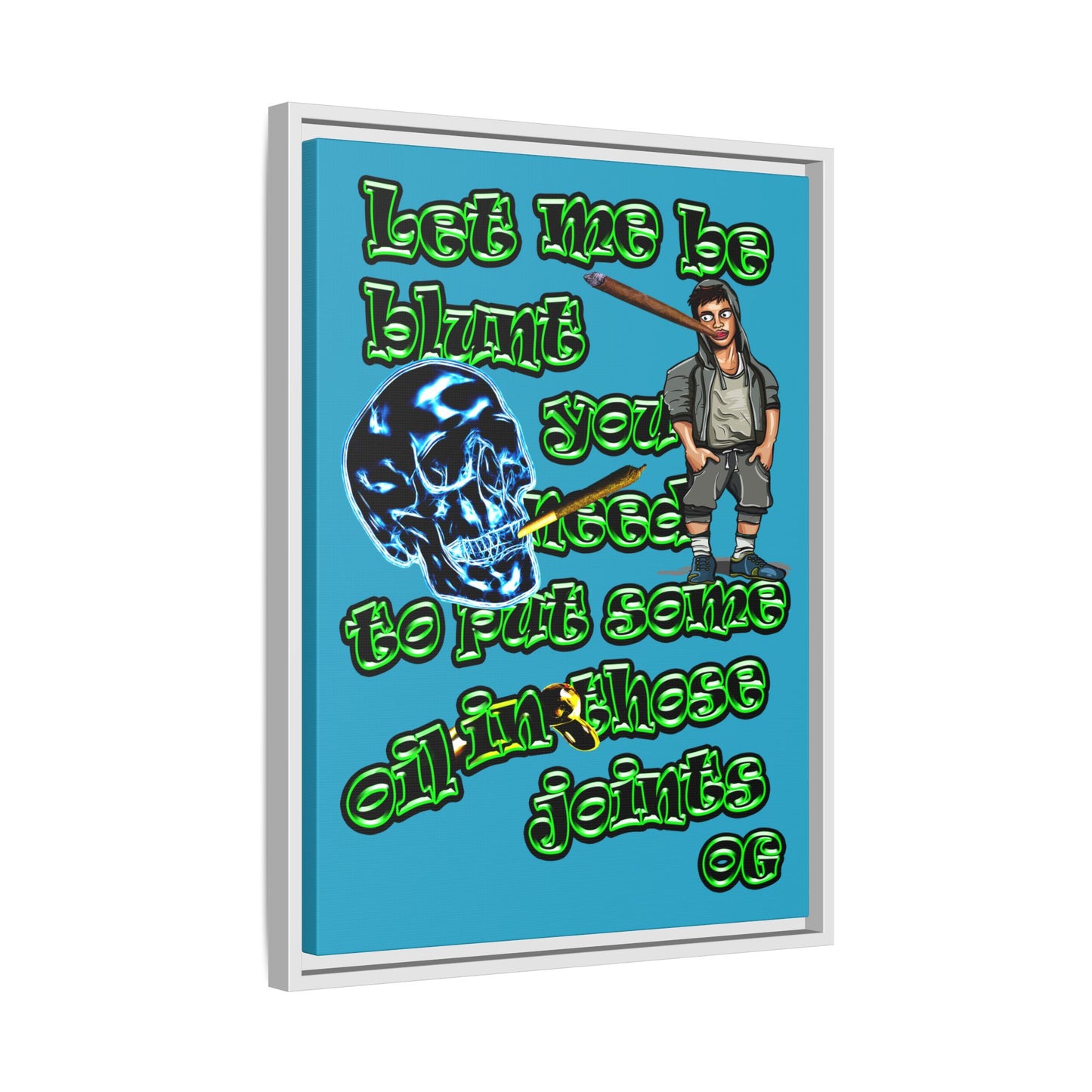 og - framed canvas art (turquoise)