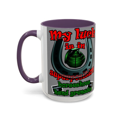 my luck - Accent Mug (grey)
