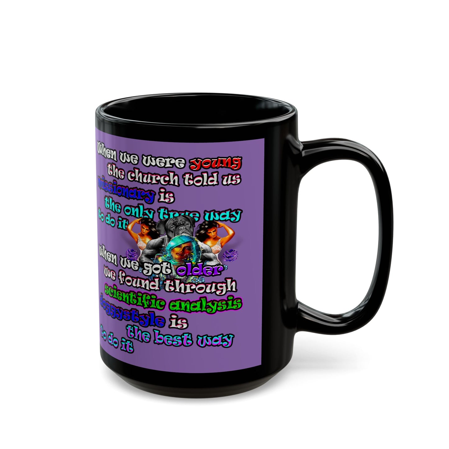 doggystyle - Black Mug (light purple)