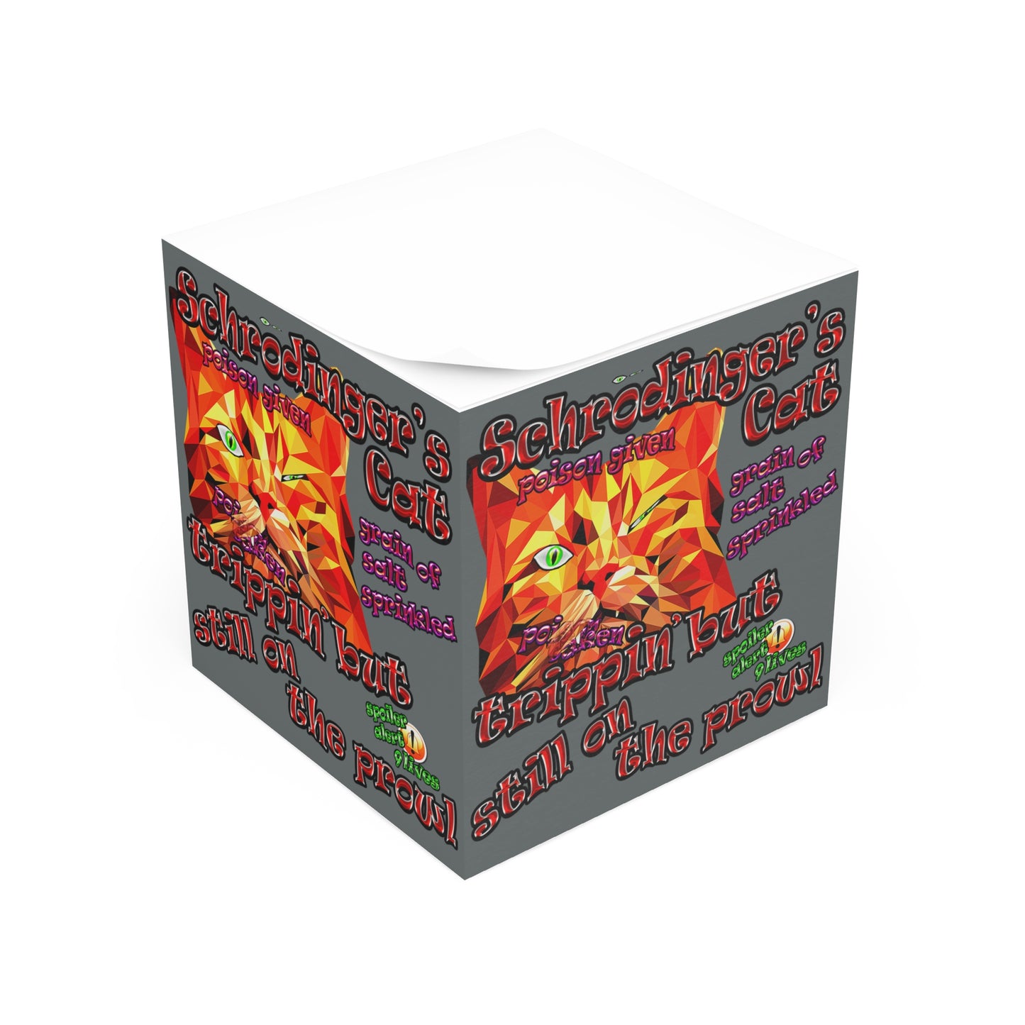 schrodinger's cat - note cube (dark grey)