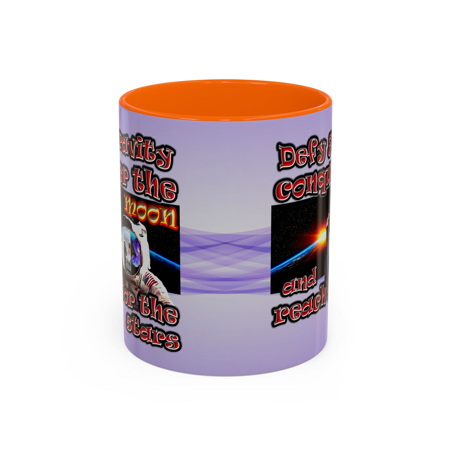 defy conquer reach - Accent Mug (light blue-pink wave)