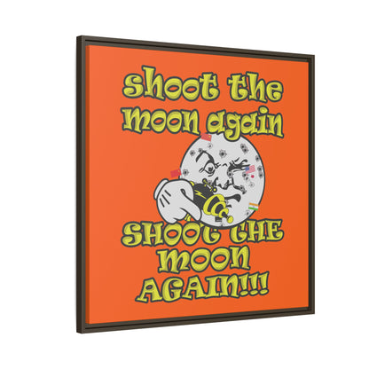 shoot the moon again - framed canvas art (orange)