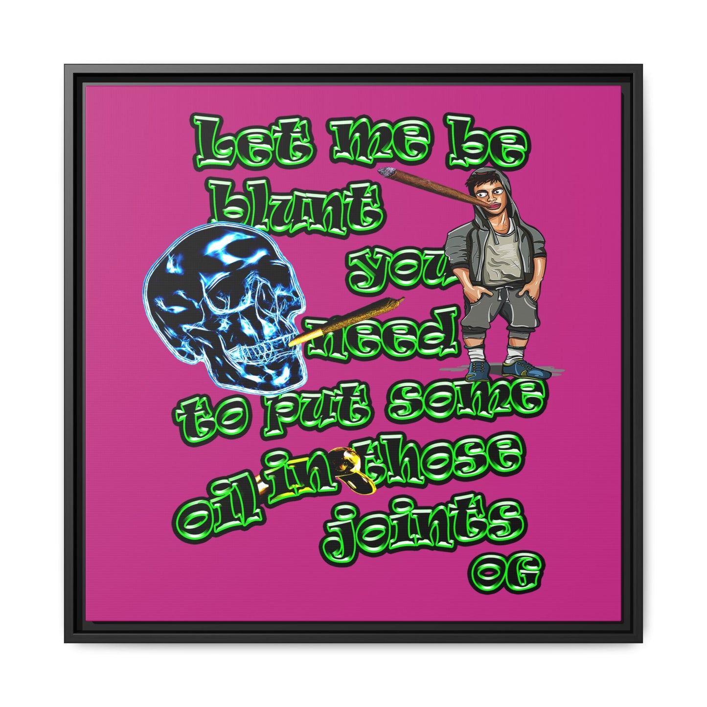 og - framed canvas art (pink)