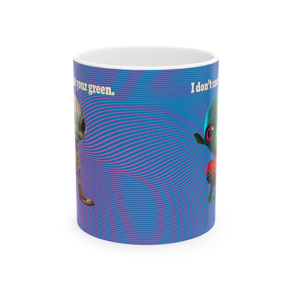 I don't care that your grey - White Mug (light blue-purple wave)