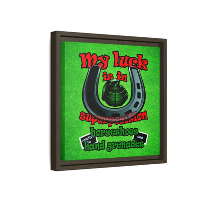 my luck - framed canvas art (green turf)