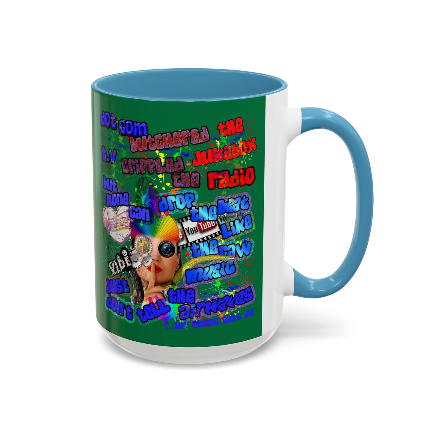 drop the beat - Accent Mug (dark green)