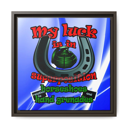 my luck - framed canvas art (blue-white wave)