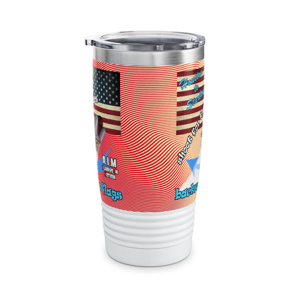 shoot for the stars - Ringneck Tumbler, 20oz (yellow-orange wave)