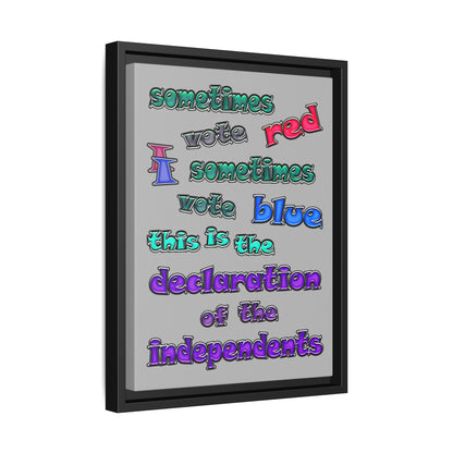 declaration of the independents - framed canvas art (light grey)