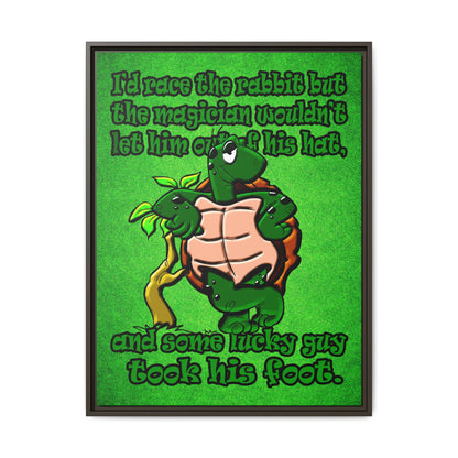 turtle race - framed canvas art (green turf)