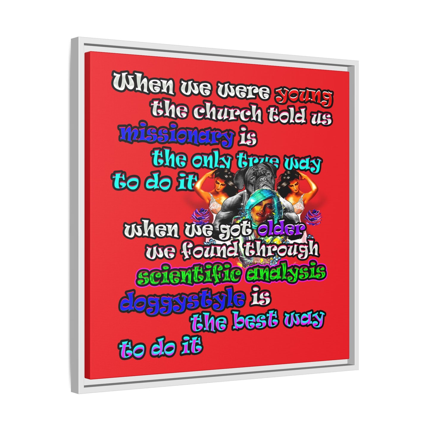 doggystyle - framed canvas art (red)