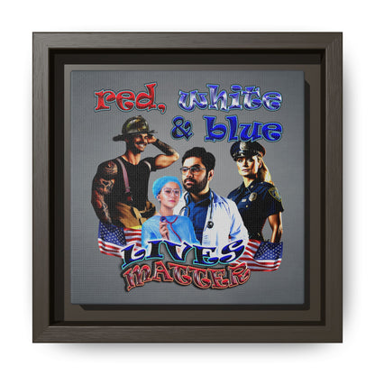 rw&b lives matter - framed canvas art (grey-light grey)