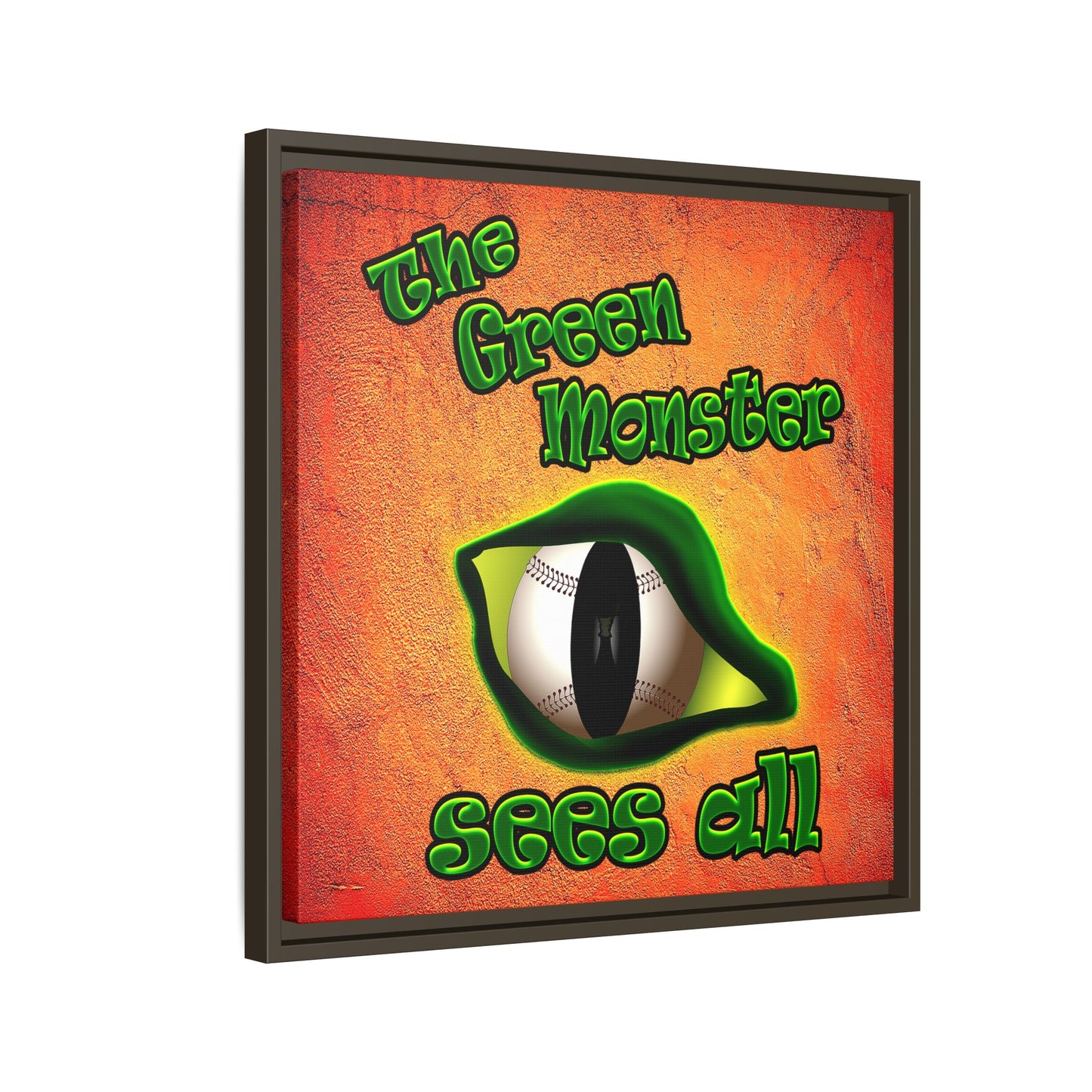 green monster - framed canvas art (burnt orange)