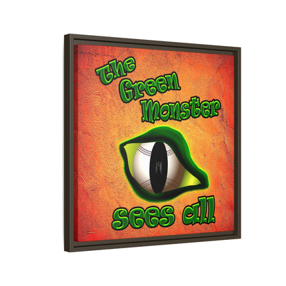 green monster - framed canvas art (burnt orange)