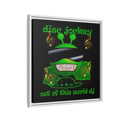 disc jockey - framed canvas art (black)