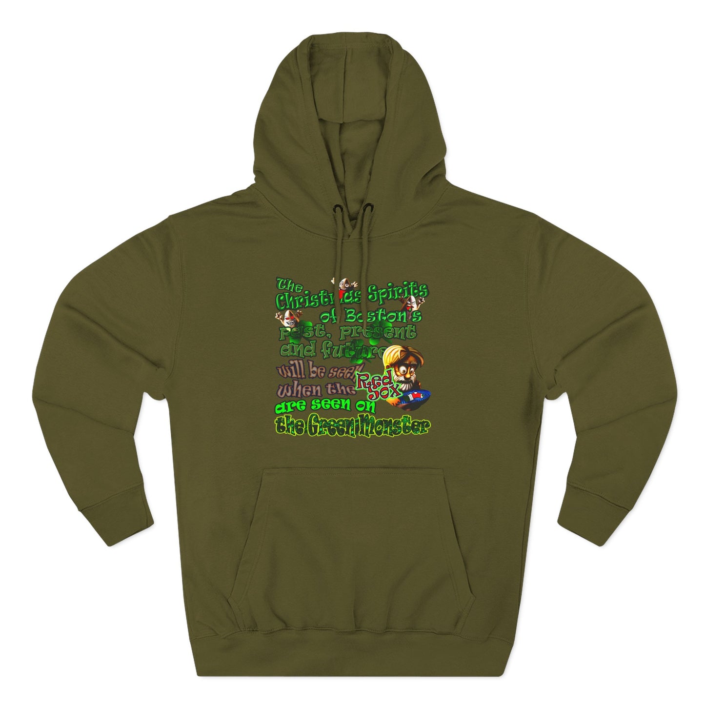 christmas spirits of boston - Three-Panel Fleece Hoodie