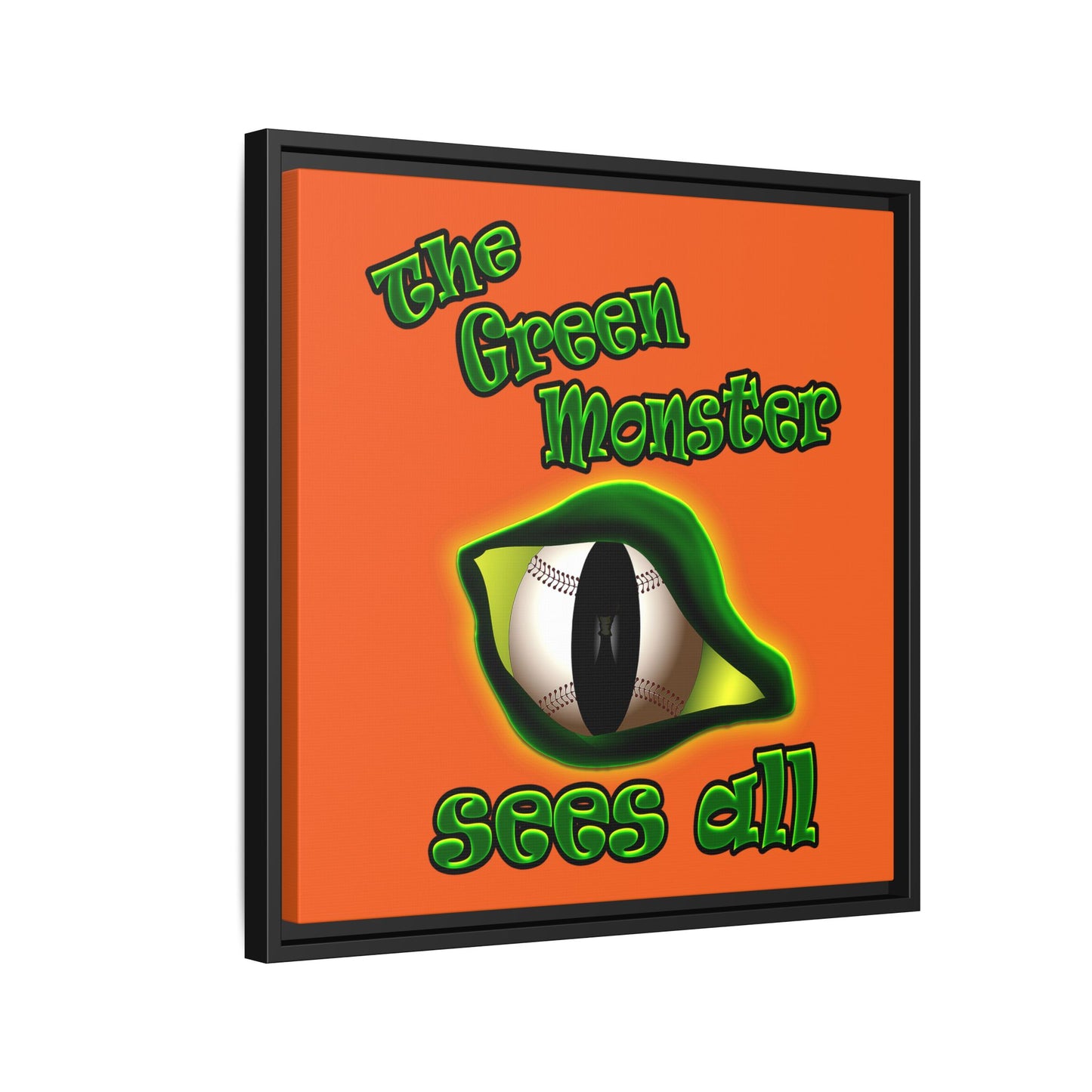 green monster - framed canvas art (orange)