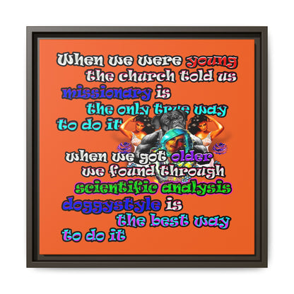 doggystyle - framed canvas art (orange)