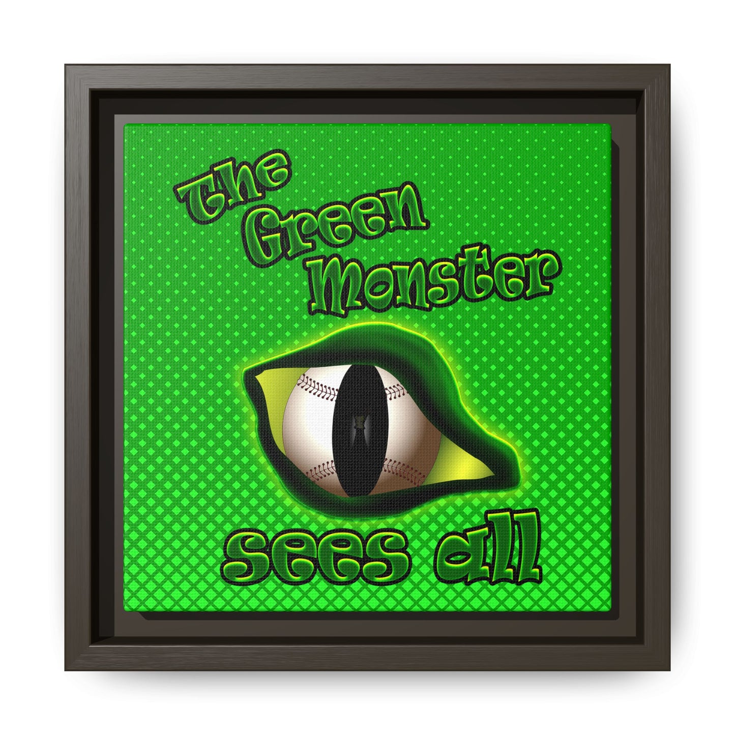 green monster - framed canvas art (logo green)