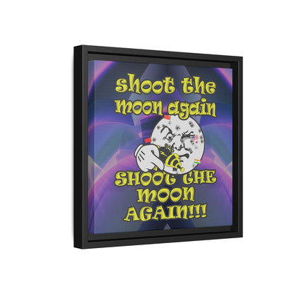 shoot the moon again - framed canvas art (grey-pink wave)