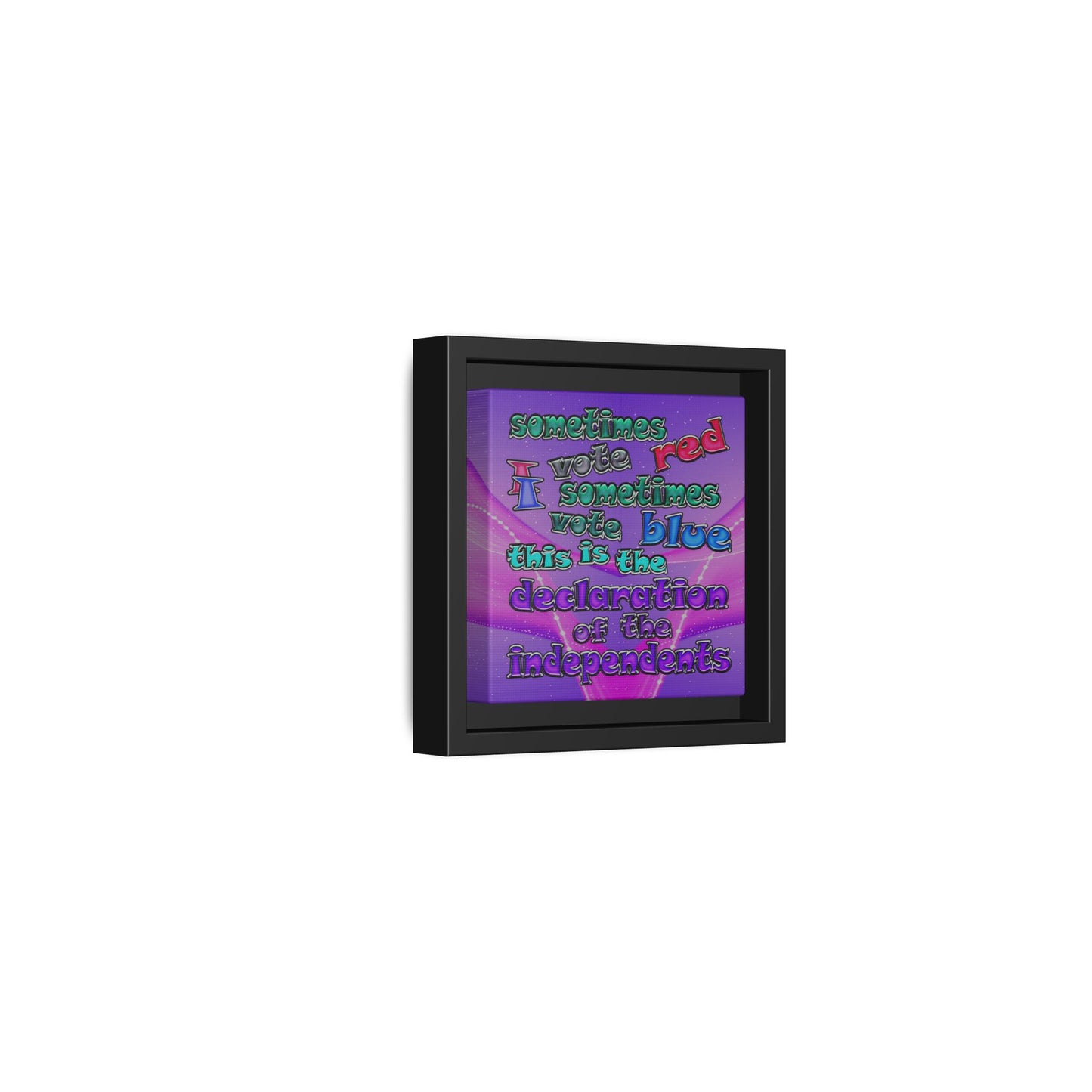 declaration of the independents - framed canvas art (purple-pink wave)