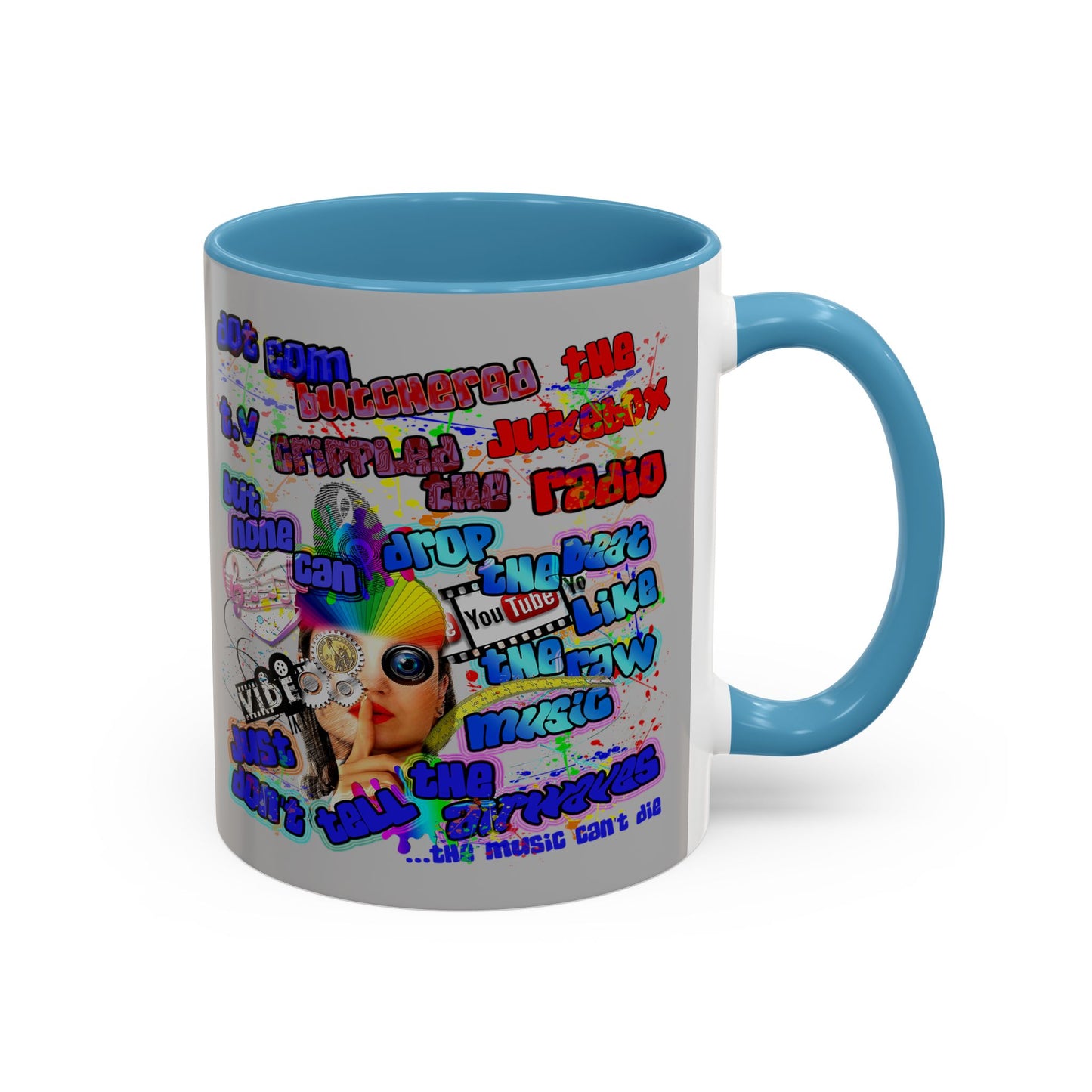 drop the beat - Accent Mug (light grey)