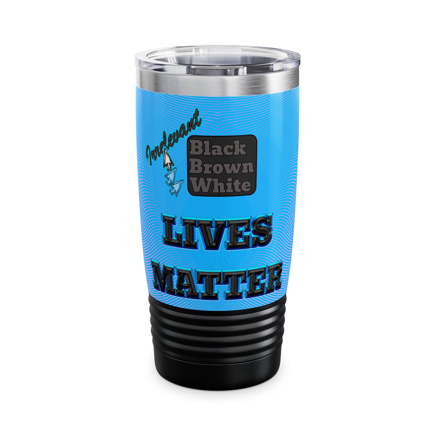 irrelevant - Ringneck Tumbler, 20oz (light blue-purple wave)