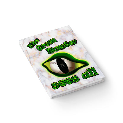 green monster - journal-lined (white marble)