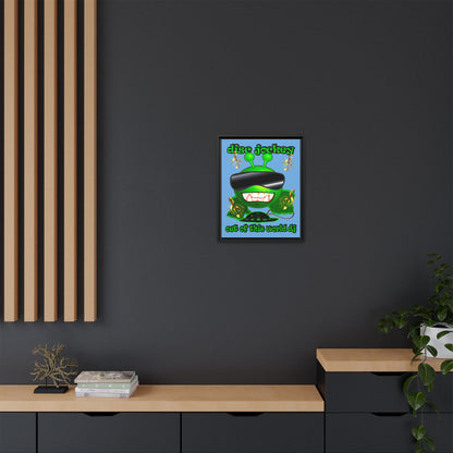 disc jockey - framed canvas art (light blue)