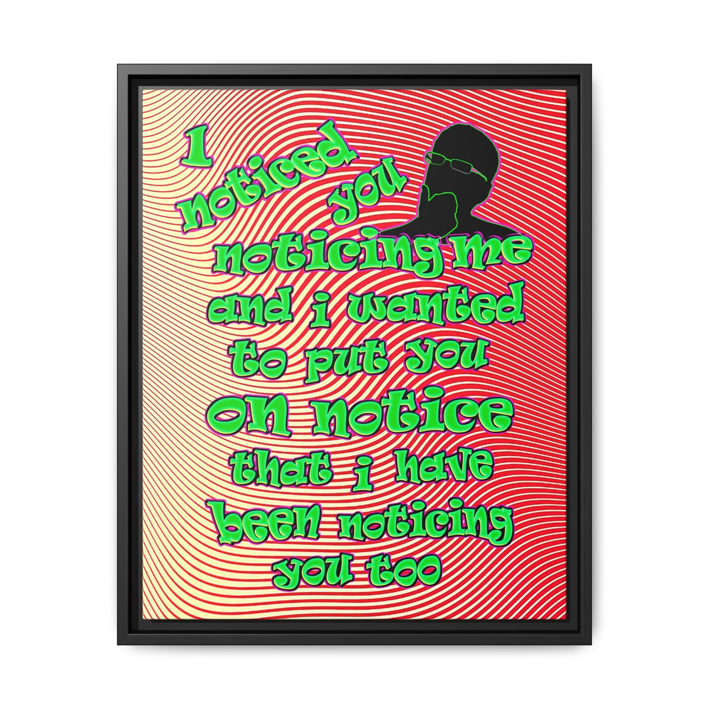 noticed you noticing - framed canvas art (yellow-orange wave)