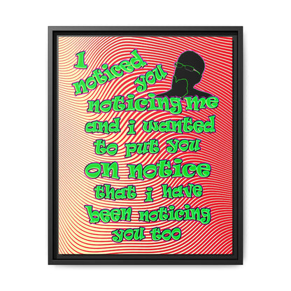 noticed you noticing - framed canvas art (yellow-orange wave)