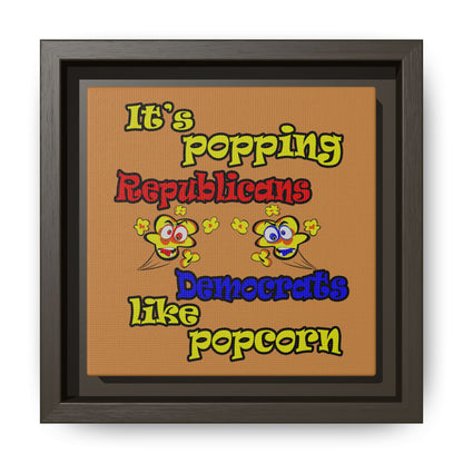 popping like popcorn - framed canvas art (light brown)