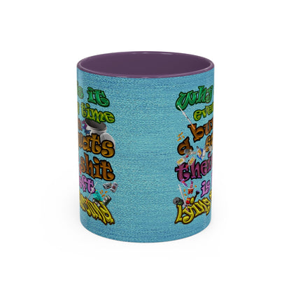 the bum's shit - Accent Mug (faded blue)